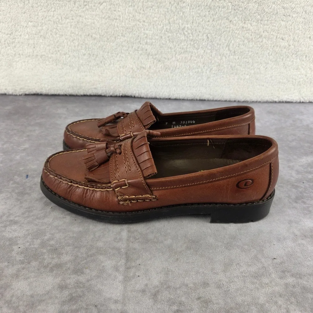 Dexter Comfort Mens 9 M Brown Leather Kiltie Tassel Loafers T442-5 Tan Shoes
